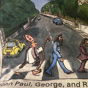 Beatles jerzees White T-Shirt with Scenic Graphic